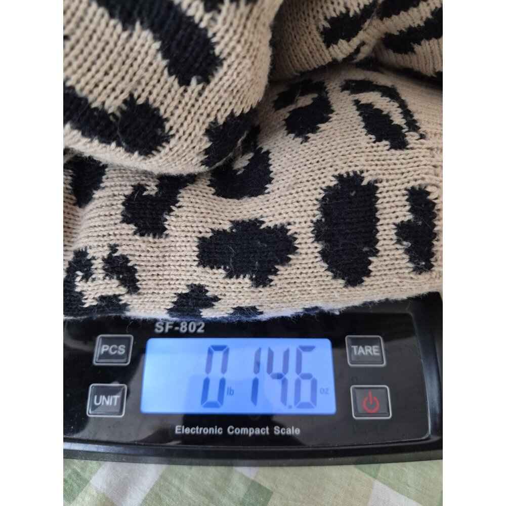 Rue + Women's Black Tan Tasseled Trellis Leopard Artsy Boho Sweater Plus Size 1X - Picture 7 of 7